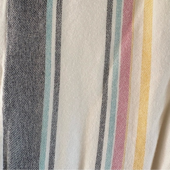 Style Envy Cropped Colorful Striped Button-Down Tie Front Blouse Single Stitch S - Picture 14 of 16